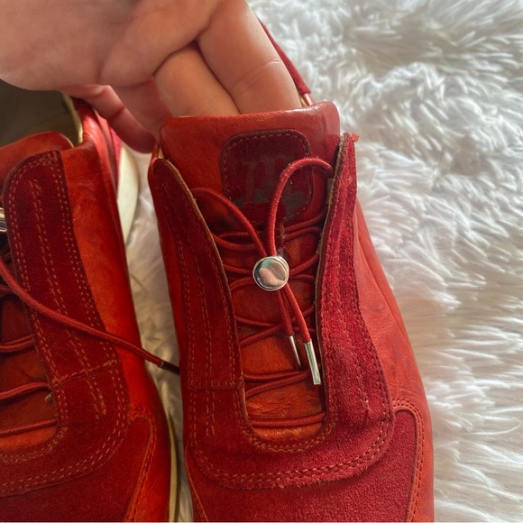 Paul Green Red Leather & Suede Elvis Sneakers | Size 6 - Picture 4 of 13